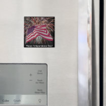 American Flag and Firework Refrigerator Magnets