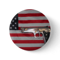 American Flag and Gun Button