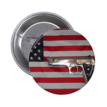 American Flag and Gun Button