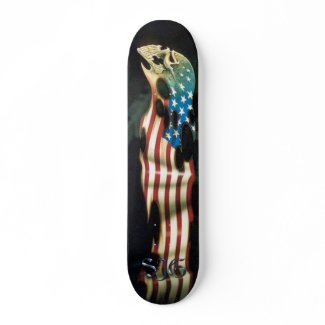 American Flag and Skull Skateboard skateboard
