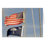 American Flag and South Carolina Palmetto Flag Greeting Card