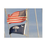 American Flag and South Carolina Palmetto Flag Postcards