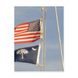 American Flag and South Carolina Palmetto Flag Post Cards
