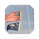 American Flag and South Carolina Palmetto Flag Stickers