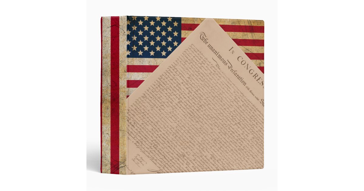 American Flag and the Declaration Binder Zazzle