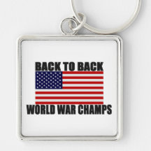 American Flag Back To Back World War Champs Key Chains