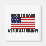 American Flag Back To Back World War Champs Refrigerator Magnet