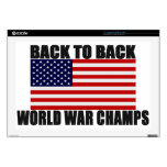 American Flag Back To Back World War Champs 17" Laptop Skin