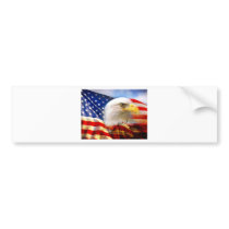 American Flag Bald Eagle Bumper Stickers
