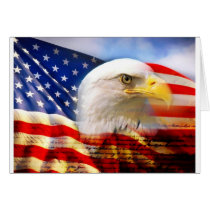 American Flag Bald Eagle Greeting Cards