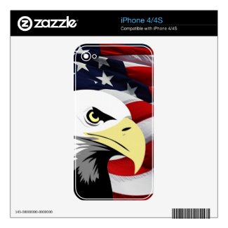 American Flag/Bald Eagle iPhone 4/4S Skin Decals For The Iphone 4