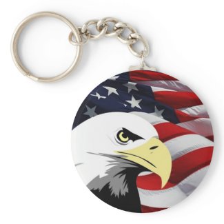American Flag/Bald Eagle Keychain