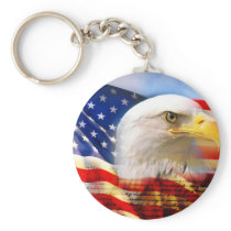 American Flag Bald Eagle Key Chains