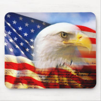 American Flag Bald Eagle Mousepad