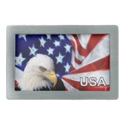 American Flag & Bald Eagle Patriotic Belt Buckles
