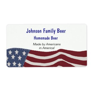 American Flag Beer Label label
