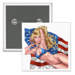 American Flag Bikini Pinup Girl by Al Rio