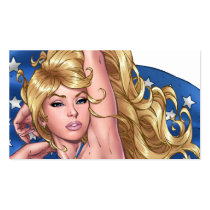 American Flag Bikini Pinup Girl by Al Rio Business Cards