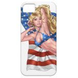 American Flag Bikini Pinup Girl by Al Rio iPhone 5 Cover