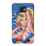 American Flag Bikini Pinup Girl by Al Rio Galaxy S2 Covers