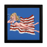 American Flag Bikini Pinup Girl by Al Rio Gift Box