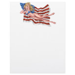 American Flag Bikini Pinup Girl by Al Rio Letterhead Template