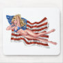 American Flag Bikini Pinup Girl by Al Rio Mousepad