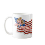 American Flag Bikini Pinup Girl by Al Rio Coffee Mugs