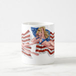 American Flag Bikini Pinup Girl by Al Rio Mugs