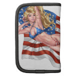American Flag Bikini Pinup Girl by Al Rio Folio Planners