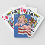 American Flag Bikini Pinup Girl by Al Rio Bicycle Playing Cards