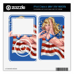 American Flag Bikini Pinup Girl by Al Rio Skins For iPod
