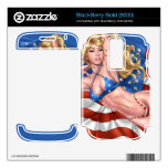 American Flag Bikini Pinup Girl by Al Rio Skins For BlackBerry