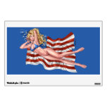 American Flag Bikini Pinup Girl by Al Rio Room Graphic