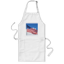 American flag blowin in the wind on an apron