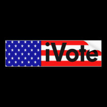American Flag Bumper, iVote (black) bumper stickers by bumper2bumper American Flag Bumper, iVote (black) bumper stickers