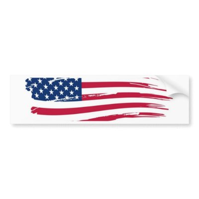 American Flag Bumper Sticker by FourSeasonsShop