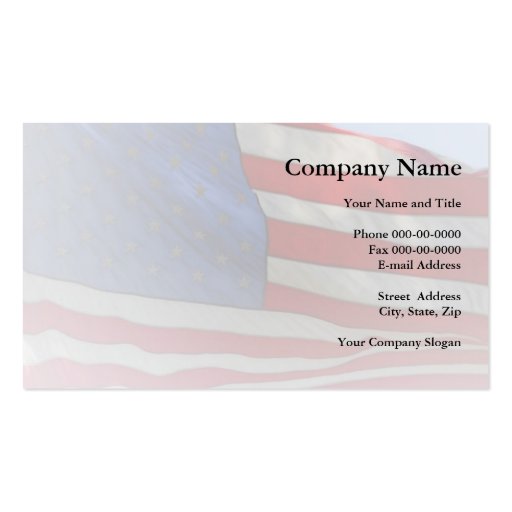 American Flag Business Card (front side)