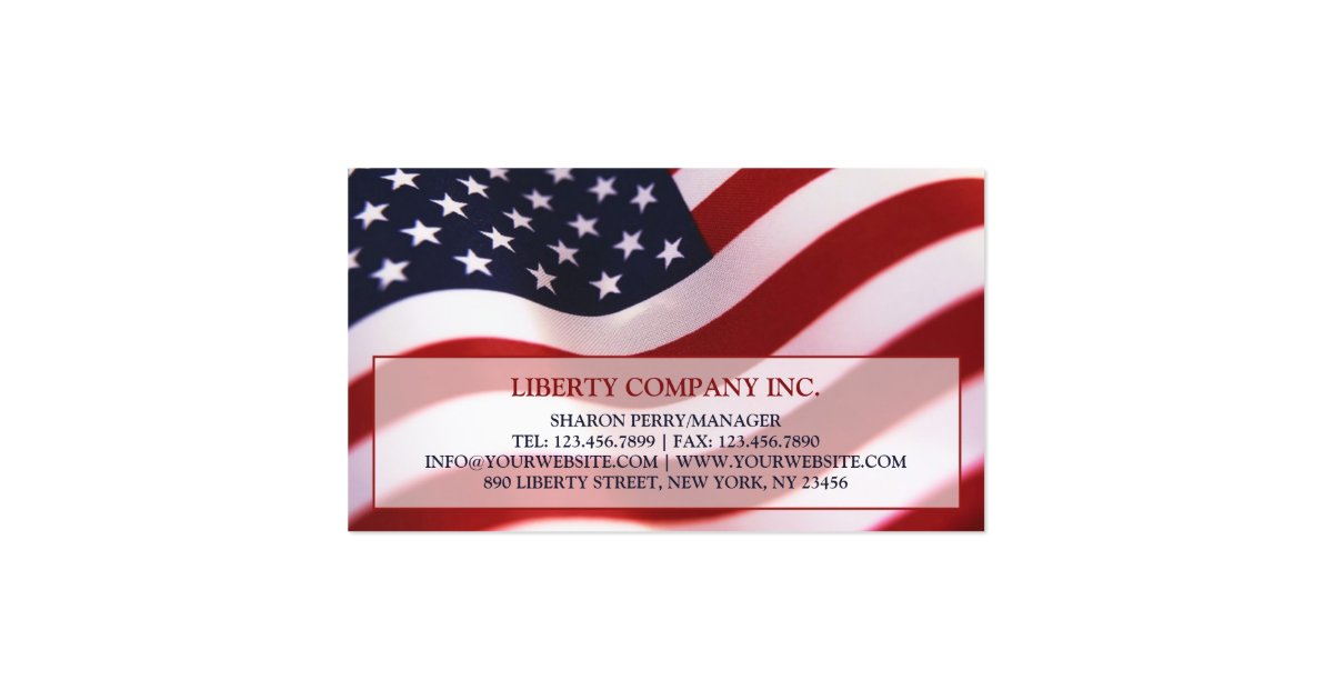 american flag business card