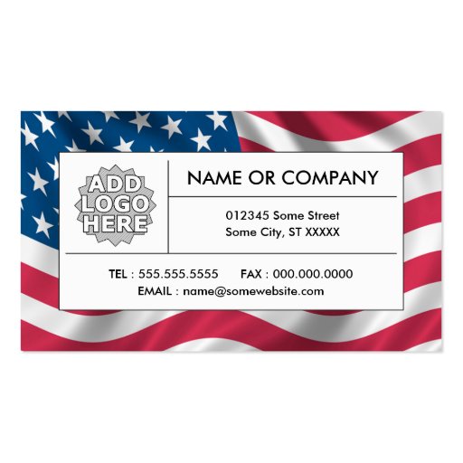 american flag business card templates
