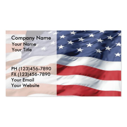 American Flag Business Cards (front side)