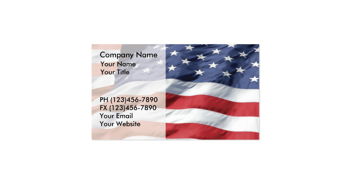 american flag business card