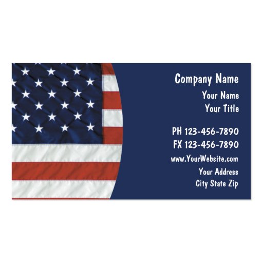 American Flag Business Cards (front side)