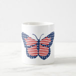 American Flag Butterfly Abstract Art Coffee Mugs