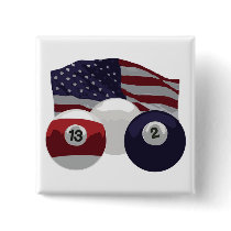 American Flag Pinback Button