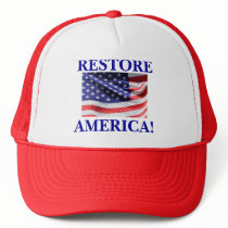 American Flag by Petr Kratochvil, RESTOREAMERICA! Mesh Hats