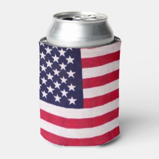 American flag can cooler