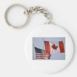 AMERICAN FLAG / CANADIAN FLAG KEY CHAIN