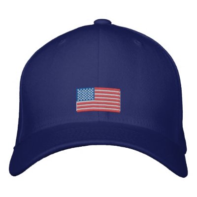 American Flag Cap Embroidered Baseball Caps by Stitchbaby