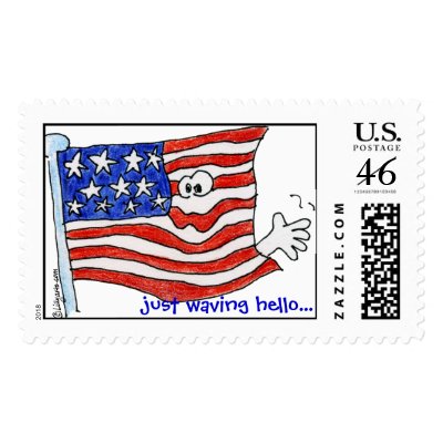 American Flag Cartoon Custom Stamps by zooogle